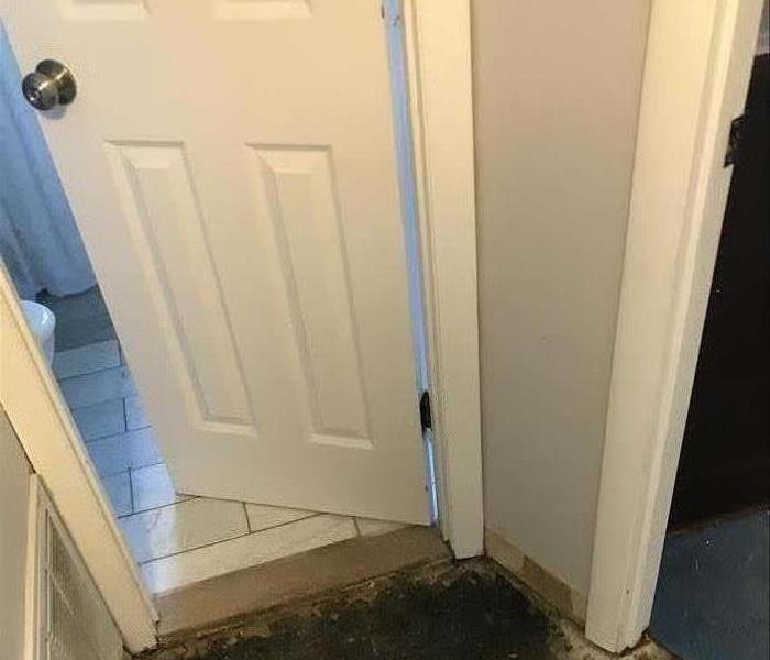 wall between 2 doors that was damaged by water