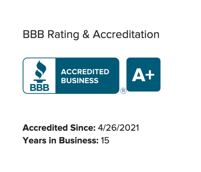 BBB A+ Rating Seal for SERVPRO of Meriden